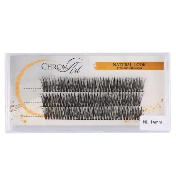 Gene false smocuri ChromArt Premium Silk Lashes - Natural Look 14 mm