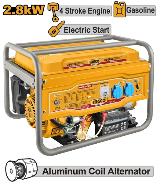 Generator 2,8KW cu Pornire Automata Motor 4 Timpi INGCO GE30005-1