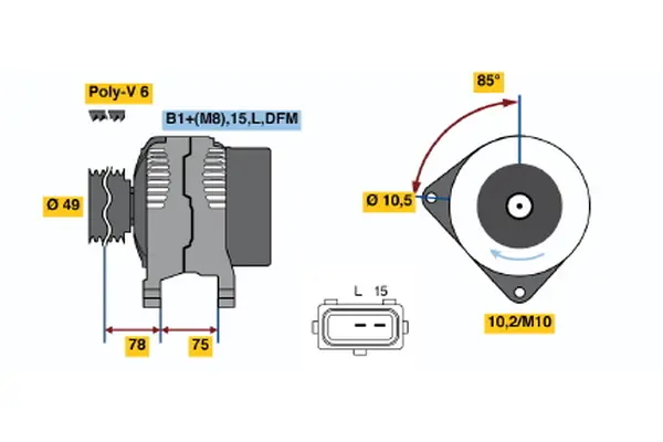 Generator / Alternator BOSCH 0 986 041 810