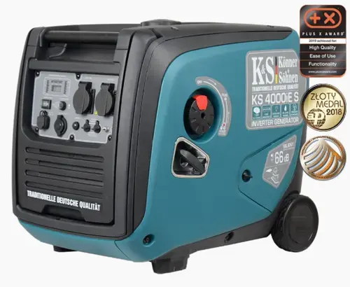 Generator curent electric tip inverter Könner & Söhnen KS 4000iE S, 7.5 CP, Pornire motor manuala/electrica, Benzina (Albastru/Negru)