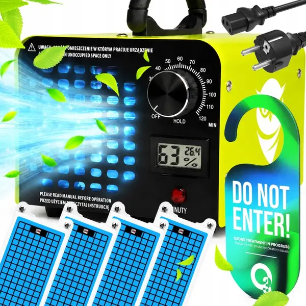 Generator de Ozon NewEvo, 70.000 mg h,Ozonator Profesional 155W cu LCD si Timer 120 min, 4 Placi Ceramice, pentru Eliminarea Mirosurilor Persistente