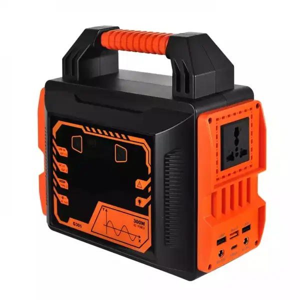 Generator portabil compatibil cu panou solar, putere 300W, capacitate 80AH 298Wh, DC12V AC 220-230V, 4 moduri incarcare, iesire USB: 2 porturi TYPE-C si 4 portri USB-A, lanterna