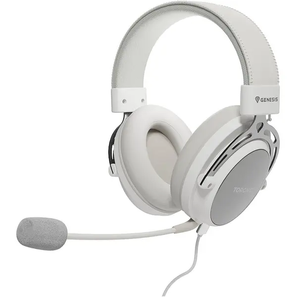 Genesis Casti Gaming cu fir Genesis Toron 301, Over-Ear, Microfon Dynamic Omnidirectional, Compatibil PS 3,4,5, XBOX One, S, X, Series X, S, Rog Ally, Steam Deck, PC, Alb