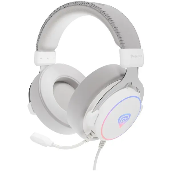 Genesis Casti gaming Genesis Neon 764, cablu USB Tip-A, 7.1 surround, 2,2m, Alb