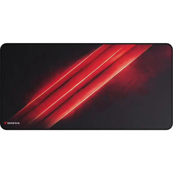 Genesis Mousepad Genesis Carbon 500 Maxi Flash, iluminare RGB, material cauciuc + material textil, dimensiuni 900 x 450 x 2.5 mm, Negru-Rosu
