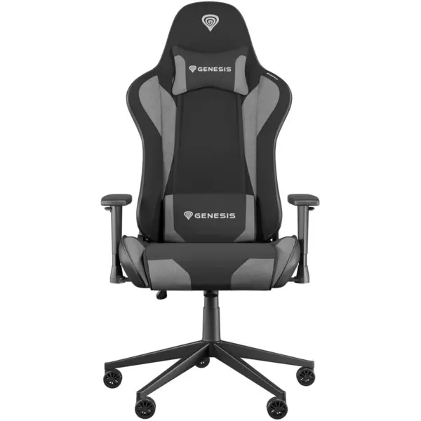 Genesis Scaun Gaming Genesis NITRO 440 G2, Baza Metalica, Sezut si Spatar Textil Ajustabil 150°, Perna Lombar si Gat, Max 120 kg., Roti 60mm cu Invelis CareGlide Antiscratch, Negru-Gri