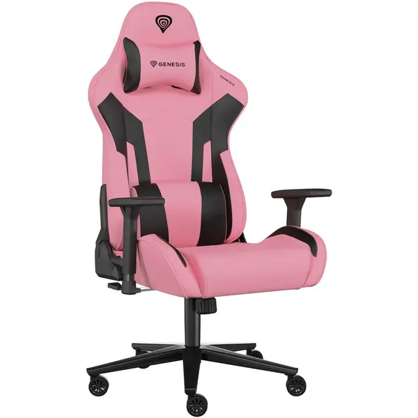 Genesis Scaun gaming Genesis Nitro 720, material Synthetic PU cuTextil, reglabil pe inaltime, spatar ajustabil, Negru-Roz