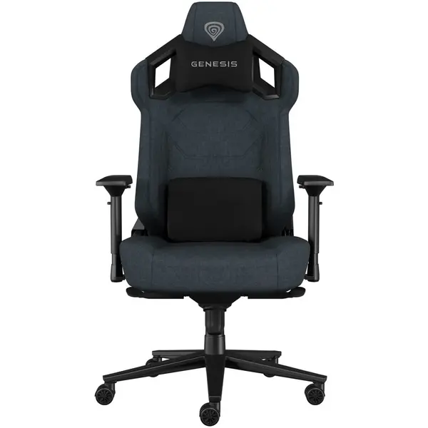 Genesis Scaun gaming Genesis Nitro 800, material textil, reglabil pe inaltime, greutate maxima suportata 150 kg, inaltime scaun reglabil 47 - 53 cm, spatar ajustabil 135°, dimensiuni roti 60mm, echipat cu piston cu gaz clasa 4, manere 4D, Negru