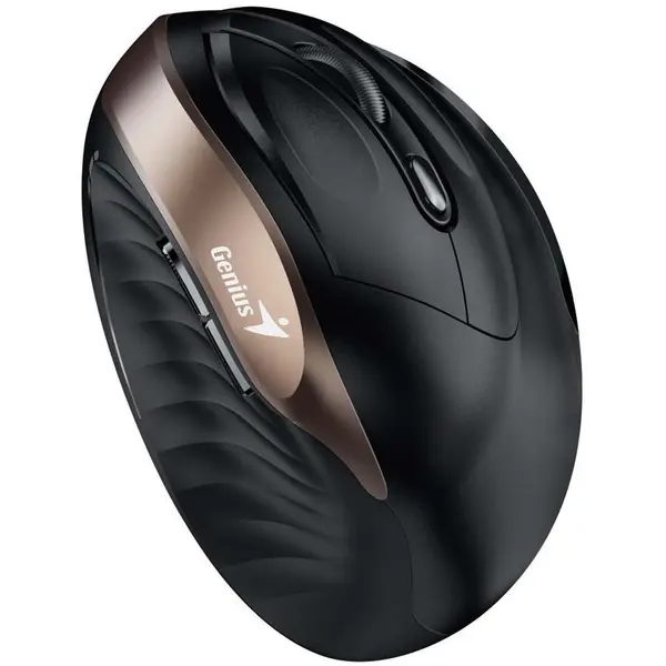 genius MOUSE Genius Ergo NX-8250S, wireless 2.4GHz, pt. PC sau NB, Optic, 1600 dpi, butoane-scroll 5-1, Auriu-negru, 31030031400