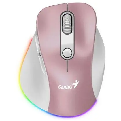 genius MOUSE Genius, Ergonomic 9000S Pro, wireless 2.4GHz, pt. PC sau NB, Optic, 2400 dpi, butoane-scroll 5-1, Roz, 31030039403