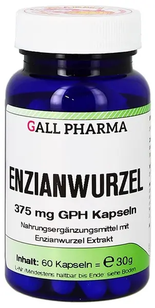 Gențiană, extract de rădăcină, 375 mg, 60 capsule, Gall Pharma