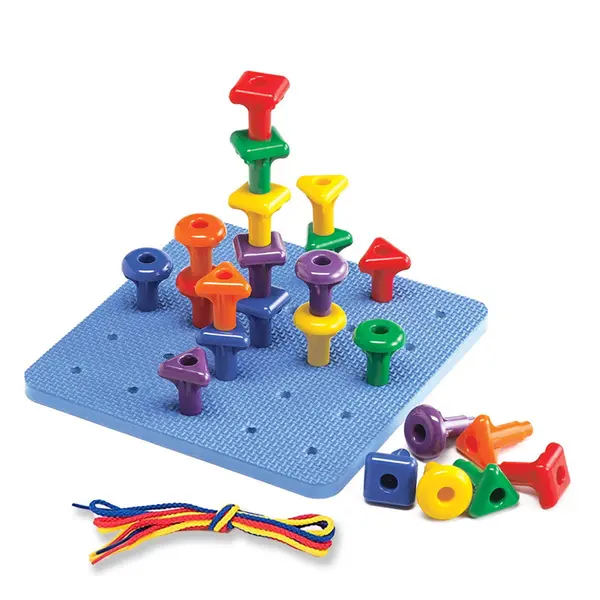 Geo Pegs, set 36 de cuie gigant cu plansa multicolor