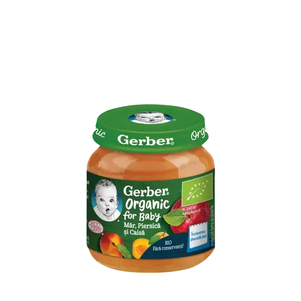 Gerber Organic Bio mar piersica caisa 125 gr.