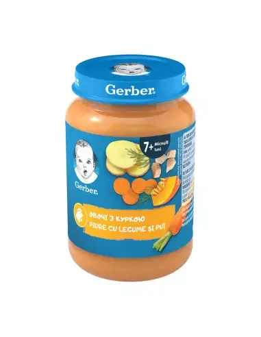 Gerber piure fel de mancare cu pui 7 luni+ 190gr.