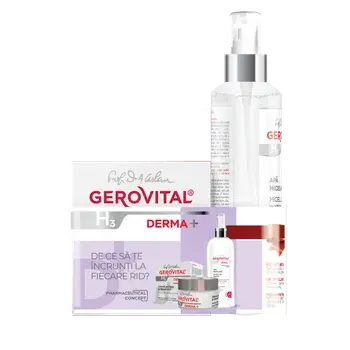 Gerovital H3 Derma + pachet (Crema antirid fermitate 50ml + Apa micelara 150ml) 1 pach. Farmec
