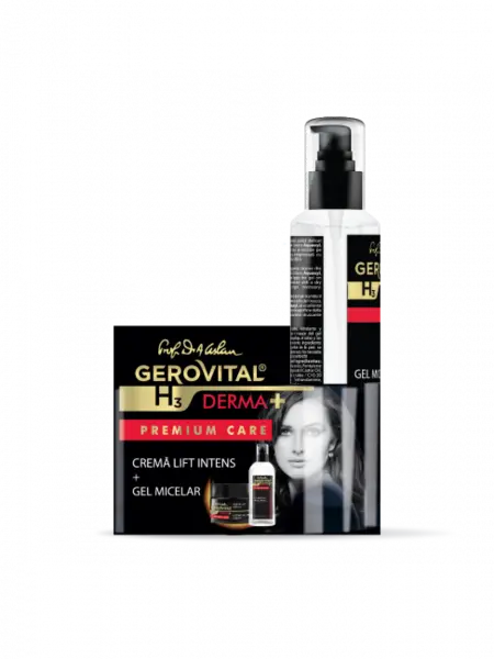Gerovital H3 Derma + Premium Care 44590 (Crema lift intens 50ml + Gel micelar 150ml cadou) 1 pach. Farmec