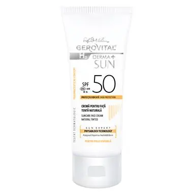 Gerovital H3 Derma Sun Crema fata protectie solara tenta naturala SPF50 50 ml