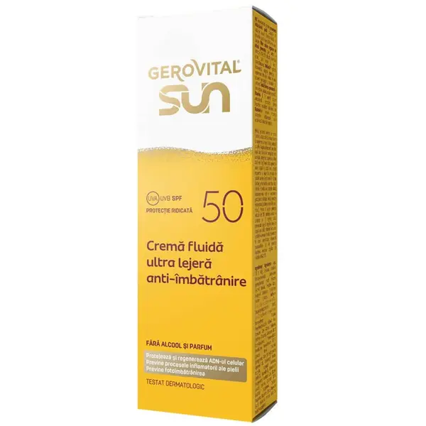 Gerovital Sun crema fluida ultra lejera antiimbatranire SPF50 50ml