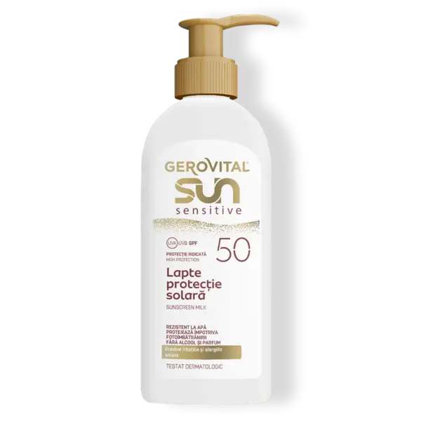 Gerovital Sun sensitive-lapte protectie solara SPF50 200ml fl. Farmec