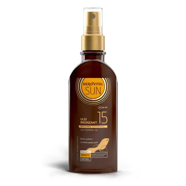 Gerovital Sun Ulei Bronzant SPF 15, 150 ml