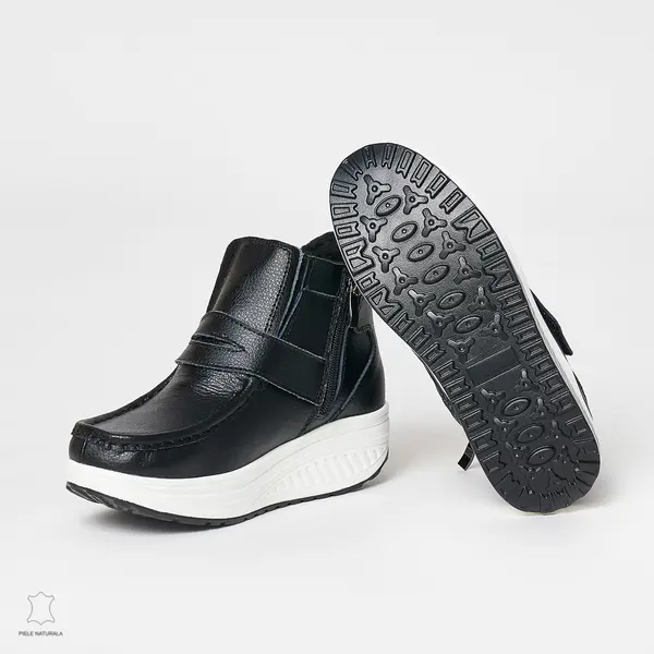 Ghete dama din Piele Naturala CRL0627 Negru