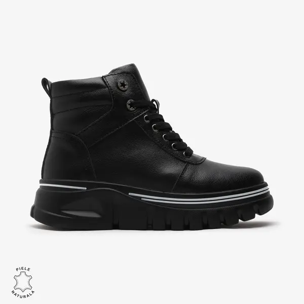 Ghete dama din Piele Naturala CRL0650 Negre