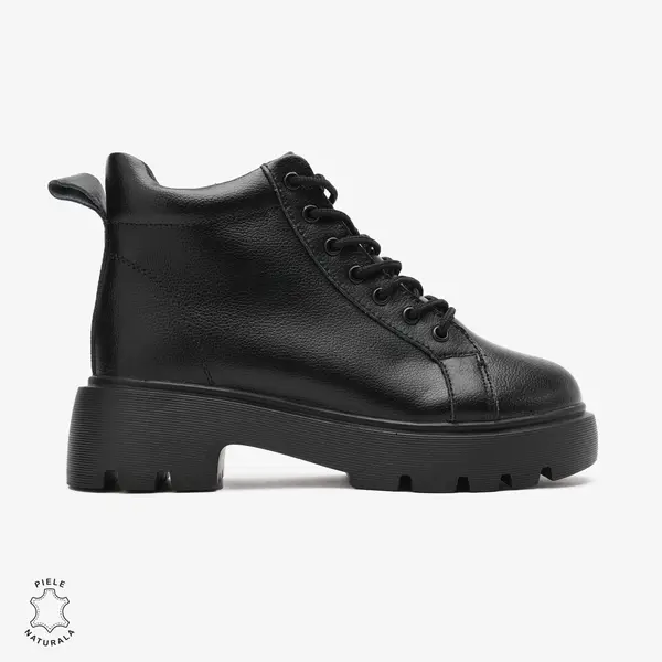 Ghete dama din Piele Naturala CRL0677 Negre
