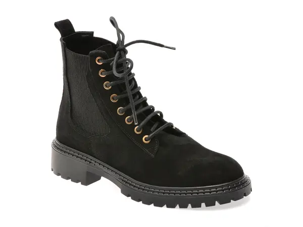 Ghete IMAGE negre, 4842529, din piele intoarsa
