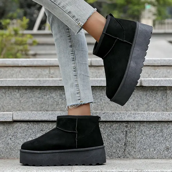 Ghete negre cu talpa groasa 333-78 116