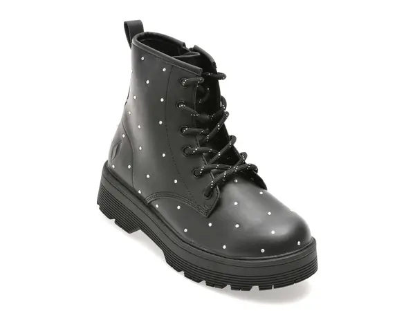 Ghete SKECHERS negre, GRAVLEN HI, din piele ecologica