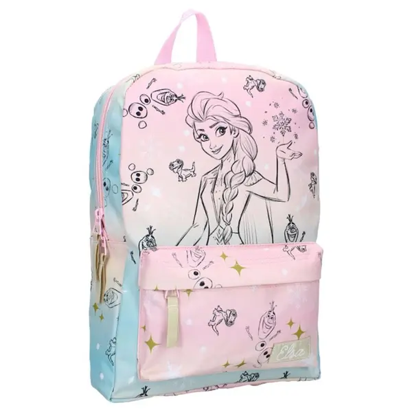 Ghiozdan, 33x23x9 cm, cu doua compartimente, multicolor, cu bretele ajustabile si captusite, Frozen II Feeling Special Engros