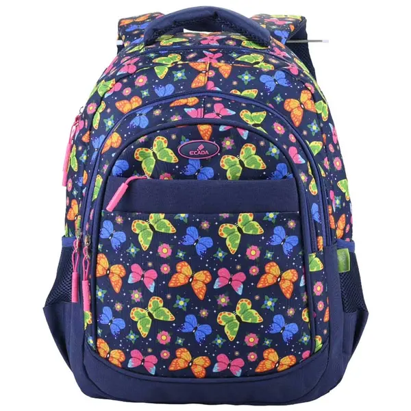 Ghiozdan adolescenti, 46x32x18cm, Fluturi Multicolori, 61439, Ecada