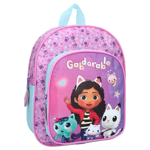 Ghiozdan copii, 30x25x11 cm, cu doua compartimente, multicolor, bretele ergonomice, intarite si ajustabile, Unlimited Adventure, Gabby s Dollhouse Engros