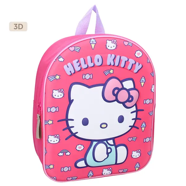 Ghiozdan copii 3D, 32x26x11 cm, cu un compartiment, multicolor, bretele ergonomice, intarite si ajustabile, Another Dimension Hello Kitty Engros