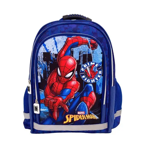 Ghiozdan copii, 42x30x17 cm, cu trei compartimente si doua buzunare laterale, multicolor, bretele ergonomice, intarite si ajustabile, Spiderman Engros
