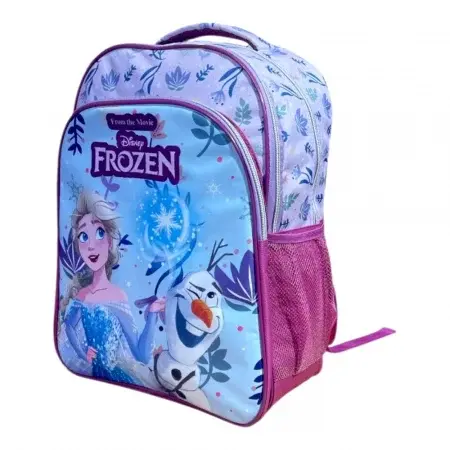Ghiozdan copii, 42x30x17 cm, cu trei compartimente si doua buzunare laterale, multicolor, bretele ergonomice, intarite si ajustabile, benzi reflectorizante, Frozen Engros
