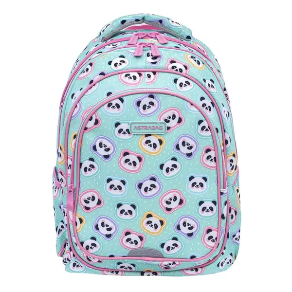 Ghiozdan cu 3 compartimente, AstraBag, Panda