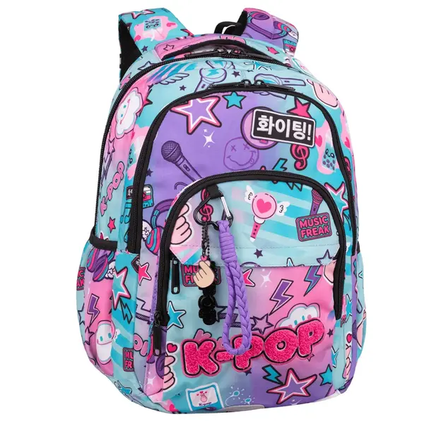 Ghiozdan cu 3 compartimente, Coolpack, Basic Plus, K-Pop