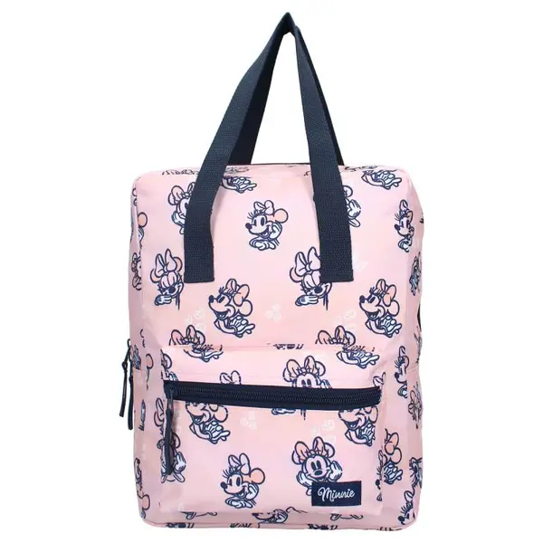 Ghiozdan cu doua compartimente, multicolor, 30x23x12 cm, cu bretele ajustabile si captusite, Minnie Mouse Simply Kind Engros