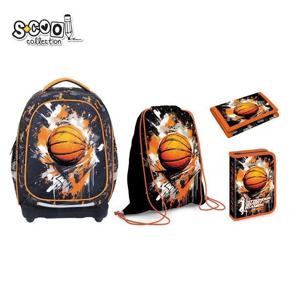 Ghiozdan echipat 39x33x18 cm, basketball S-COOL