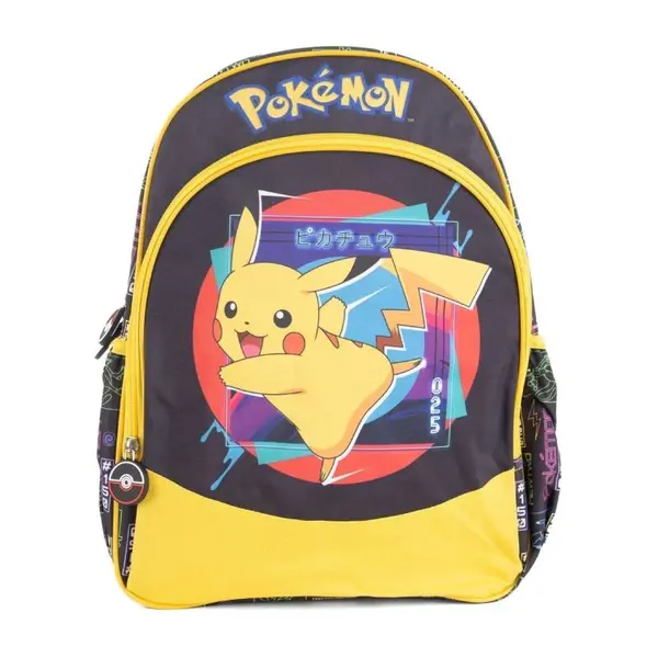 Ghiozdan ergonomic, cu doua compartimente si doua buzunare laterale, 40x30x15 cm, bretele ajustabile si intarite, multicolor, Pokemon Engros