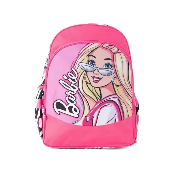Ghiozdan ergonomic, cu doua compartimente si doua buzunare laterale, 40x27x15 cm, bretele ajustabile si intarite, multicolor, Barbie Engros