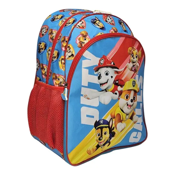 Ghiozdan ergonomic, cu doua compartimente si doua buzunare laterale, 40x30x17 cm, bretele ajustabile si intarite, multicolor, Paw Patrol Engros