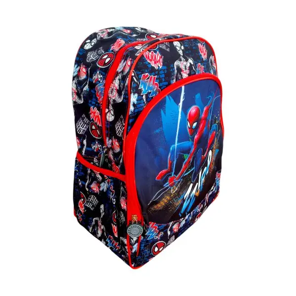 Ghiozdan ergonomic, cu doua compartimente si doua buzunare laterale, 40x30x15 cm, bretele ajustabile si intarite, multicolor, Spiderman Engros