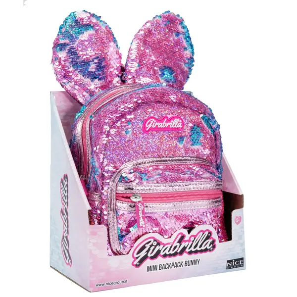 Ghiozdan Girabrilla Bunny - model Iepuras cu paiete reversibile Purple