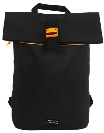 Ghiozdan I-Total RPET - Negru cu portocaliu, 26 l