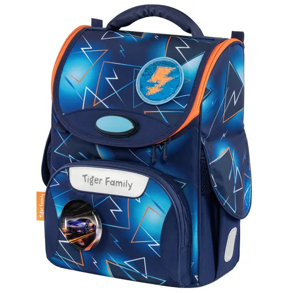 Ghiozdan Nature Quest Pro, 35x31x19cm, Lightning Race, Go Green, Tiger Family
