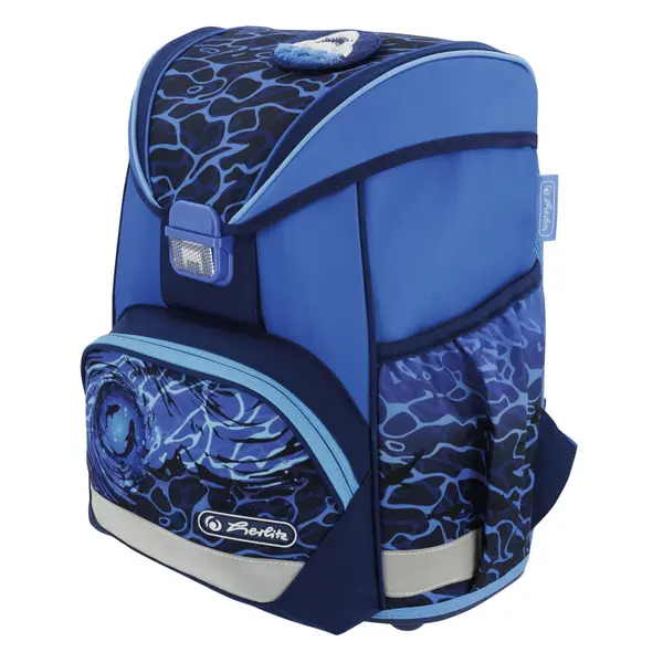 Ghiozdan neechipat, 36x28x21 cm, UltraLight, Herlitz Blue Shark