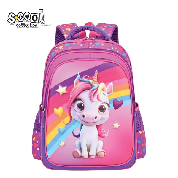 Ghiozdan neechipat 3D ergonomic unicorn, 42x30x22 cm, S-COOL