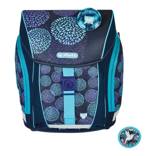 Ghiozdan neechipat Herlitz FiloLight motiv Flower Owl, dimensiune 38 x 32 x 22 cm, Poliester